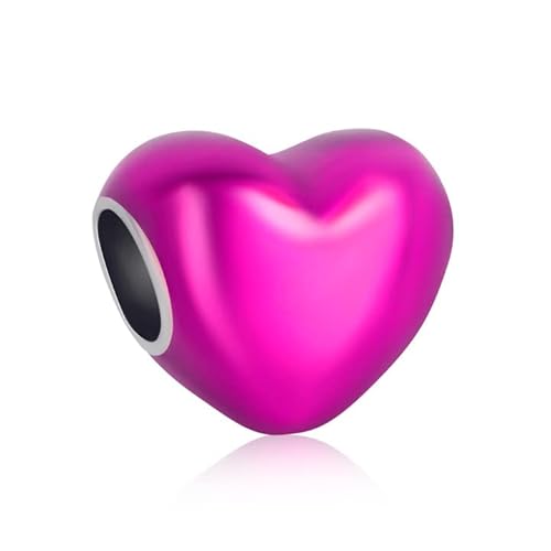 Annmors Pink Love Charm Anhänger 925 Sterling Silber Charm Bead für Armband Damen Schmuck Perfektes Birthday Muttertagsgeschenk von Annmors