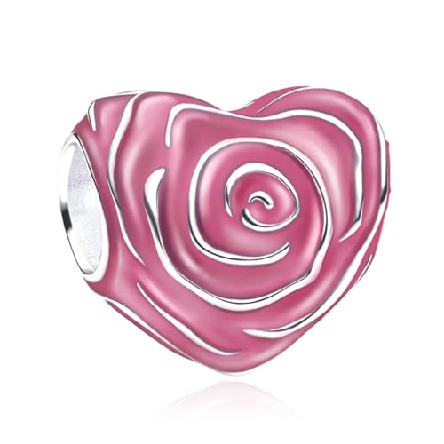 Annmors Rose Blume Herz S925 Sterling Silber Damen Armbänder Halskette Pendant von Annmors