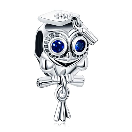 Annmors Animals Charms Weise Eule Schulabschluss 925 Sterling Silver Animal Bead Pendant for Bracelet&Necklace,Birthday Mother's day Jewelry Gifts for Women Girls Annmors Animals Charms Weise Eule Schulabschluss 925 Sterling Silver Animal Bead Pendant for Bracelet&Necklace,Birthday Mother's day Jewelry Gifts for Women Girls von Annmors
