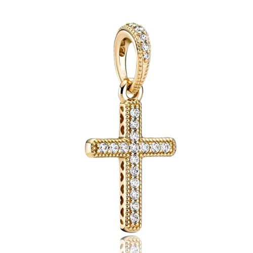 Funkelndes Kreuz Anhänger S925 Sterling Silber Damen Armbänder Halskette Pendant von Annmors