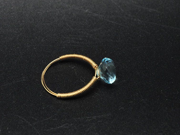 Blaue Topas Ring Statement Ringe Custom Birthstone November Für Männer, Satellite Ihn/Sie von AnnoCrafts