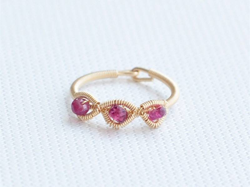 Familie Birthstone Ringe Rosa Turmalin Ring Für Mama, Oktober Ring von AnnoCrafts