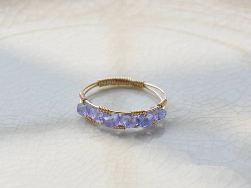 Tanzanit Ringe Dezember Birthstone Ring Natürliche Tanzanitringe Herren Tanzanite Stapelbar Tanzanitschmuck, Einzigartige Geburtstag von AnnoCrafts