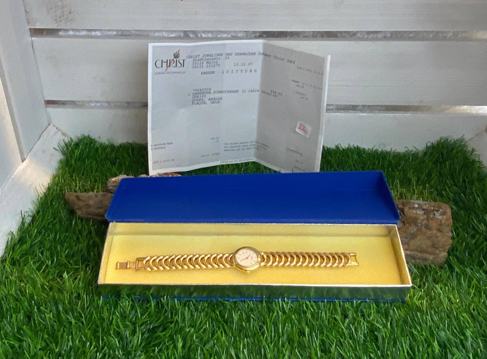 Vintage Christ Goldene Damen-Armbanduhr, Swiss Made, 1997, Zeitlos, Edel von AnnodazumalShop