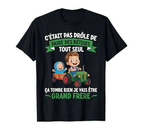 Ich werde Großer Bruder Ankündigung Schwangerschaft Baby Stolz T-Shirt von Annonce Grossesse Grand Frère Cadeaux Pour Garçons