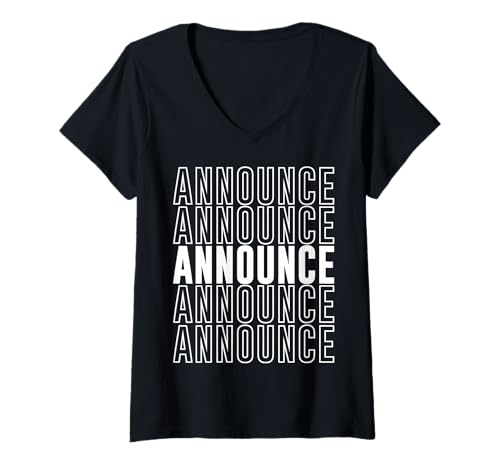 Damen Ankündigung T-Shirt mit V-Ausschnitt von Announce Apparel