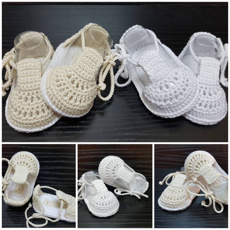 Gehäkelte Babyschuhe, Häkeln Taufe Sandalen, Baby Häkelschuhe, Sommer Jungen Oder Mädchen Schuhe von AnnoushkaFashion