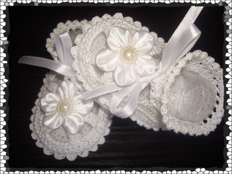 Gehäkelte Babyschuhe.schuhe Mit Perlen, Baby Booties, Gehäkelte Babyschuhe.hand Babyschuhe-Sandalen Für Mädchen von AnnoushkaFashion