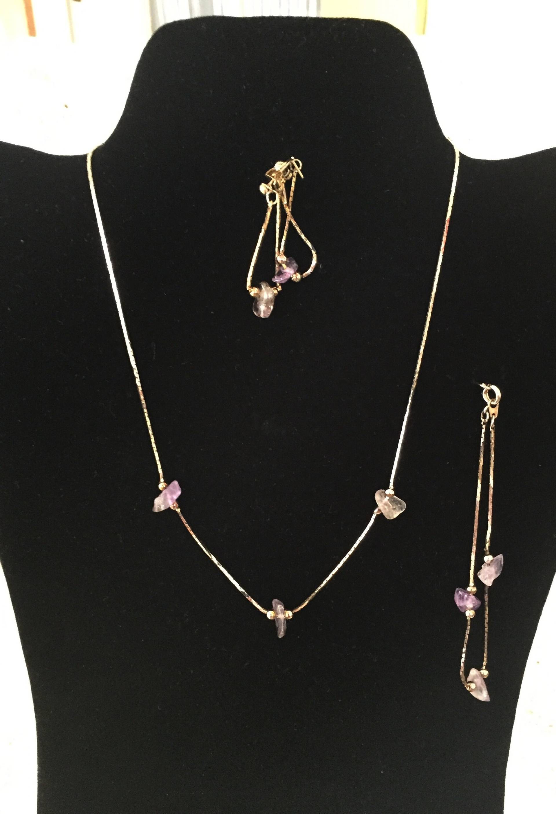 Amethyst Halskette, Armband Und Ohrringe Set Amethyst Halskette, Armband Und Ohrringe Set von AnnsUnlimitedAcces