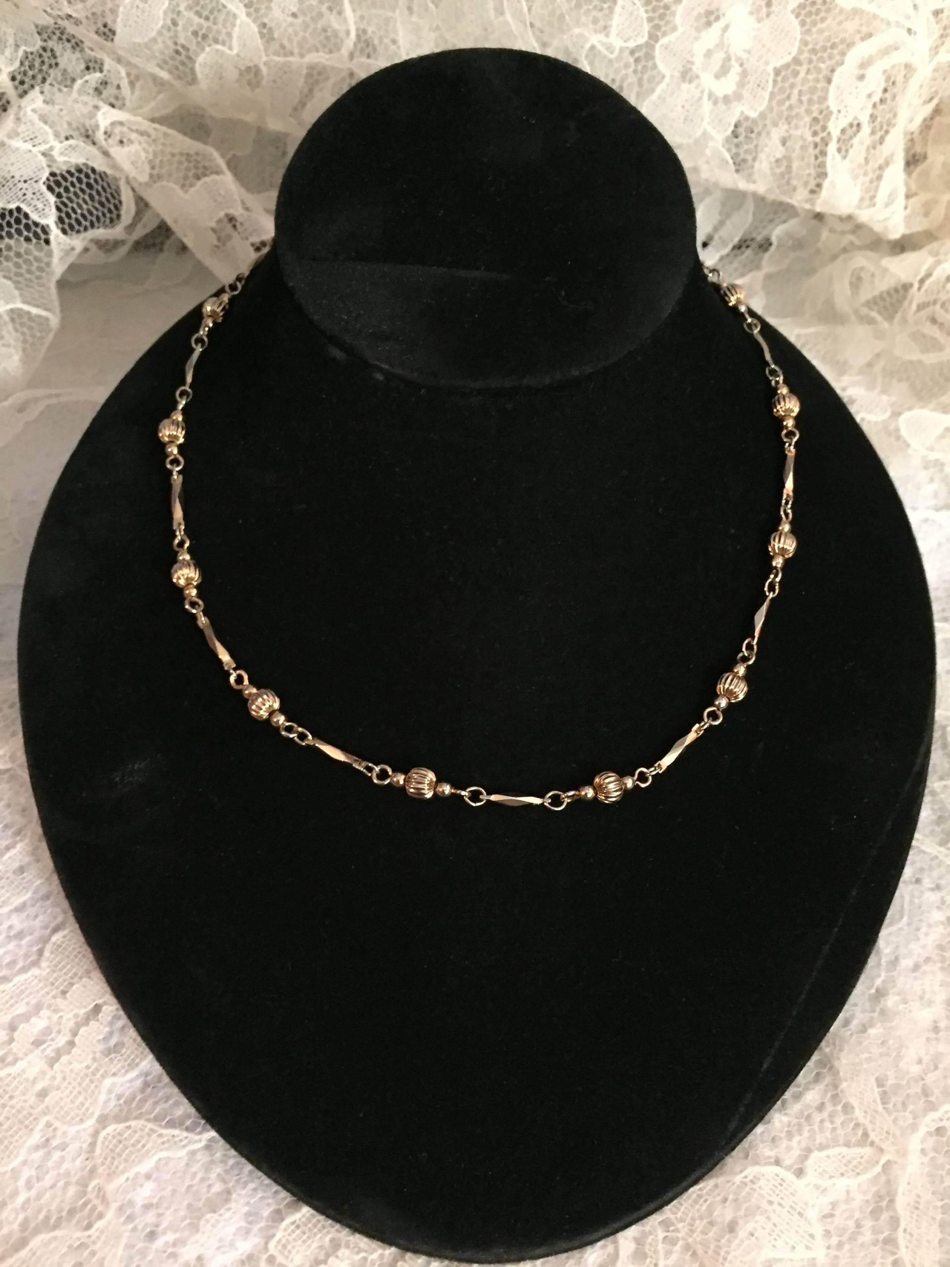 Gold Perlen Link Kette Halskette, Jr.teen #930 Gold Perlen Link Kette Halskette, Jr.teen #930 von AnnsUnlimitedAcces