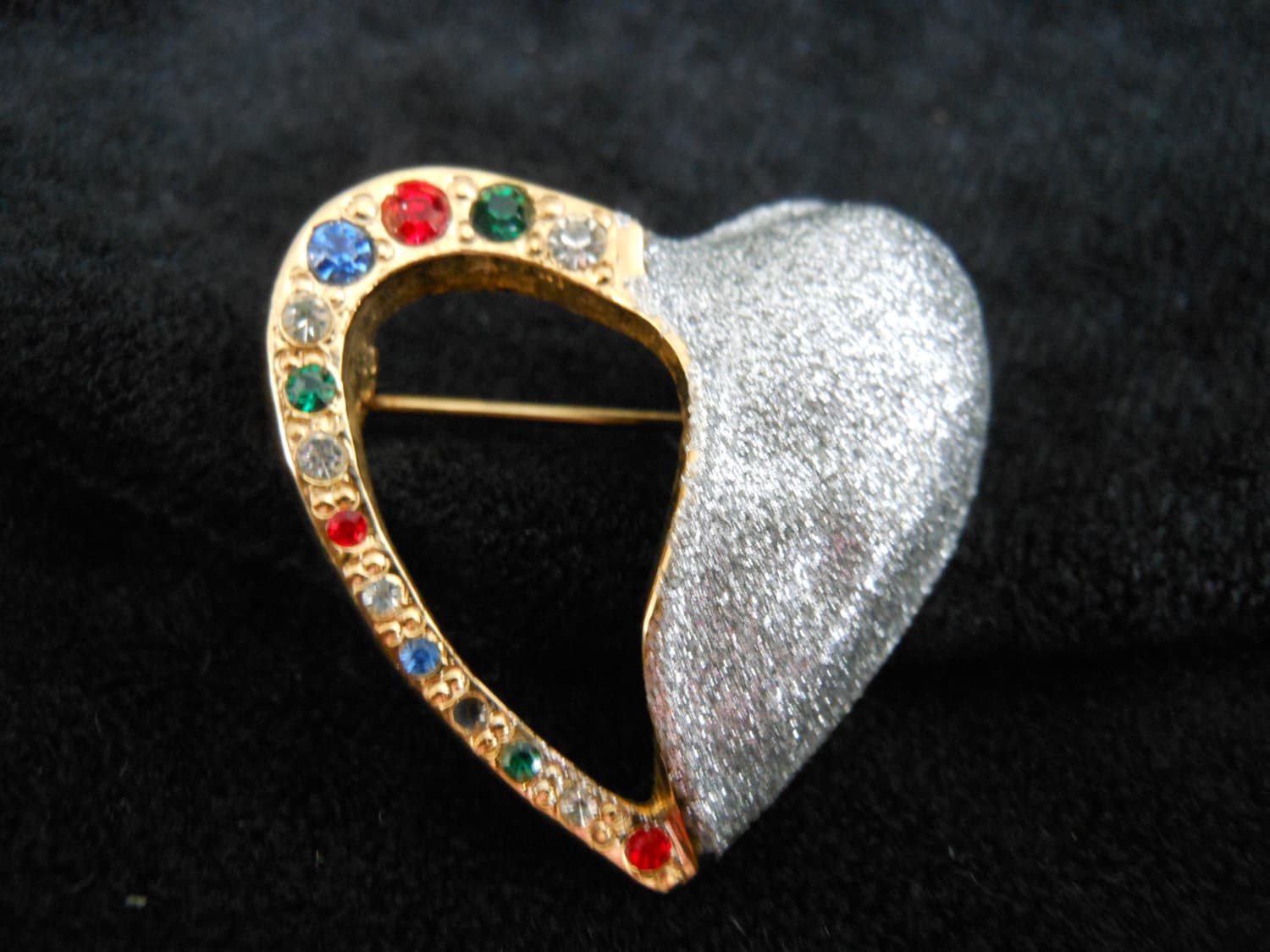 Herz Multicolor Strass Und Silber Brosche Herz Multicolor Strass Und Silber Brosche von AnnsUnlimitedAcces