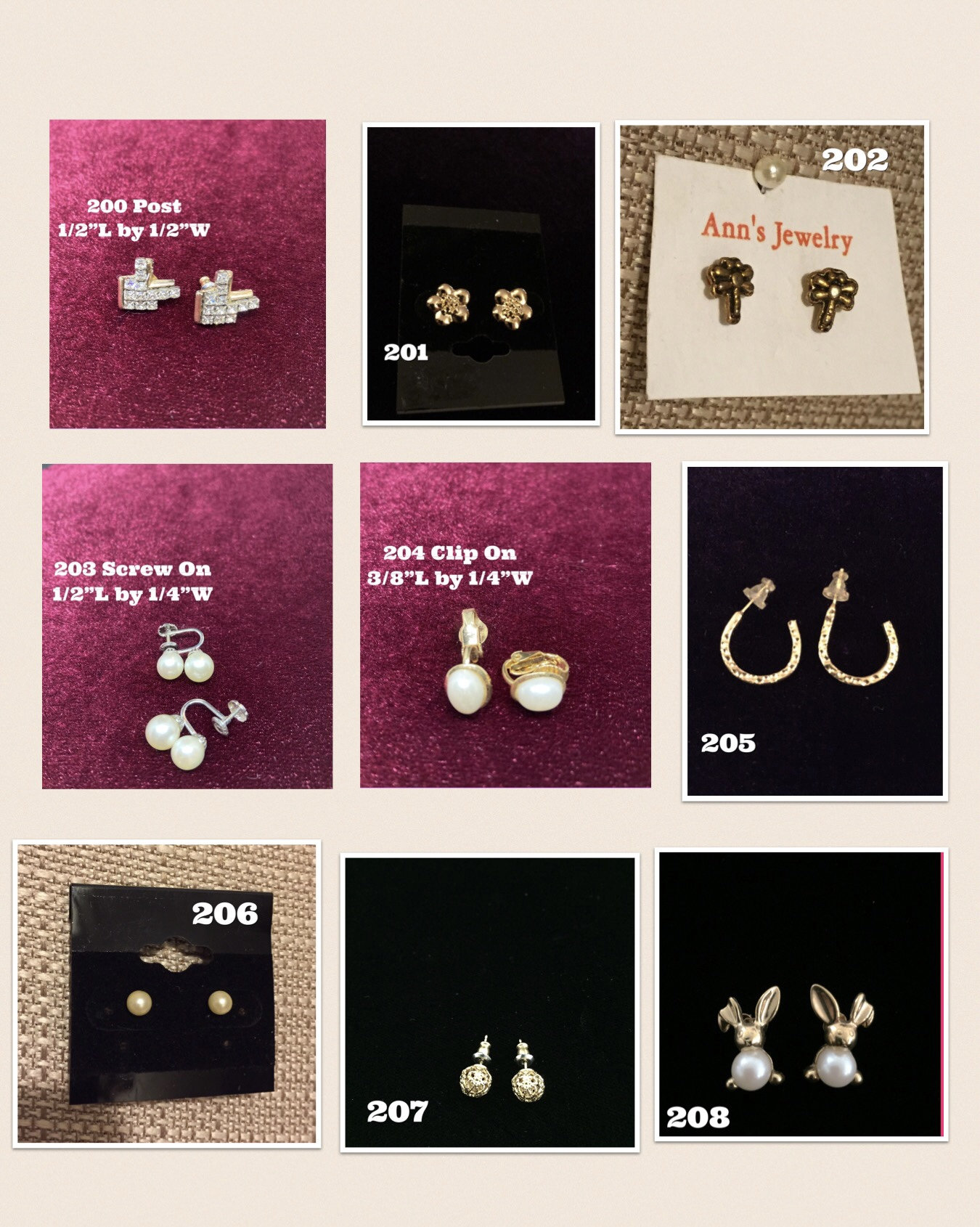 Mode Ohrstecker , Kleine Pierced Posts, Clip Ons Und Schrauben - Artikel # 200 208 Mode Ohrstecker , Kleine Pierced Posts, Clip Ons Und Schrauben - Artikel # 200 208 von AnnsUnlimitedAcces