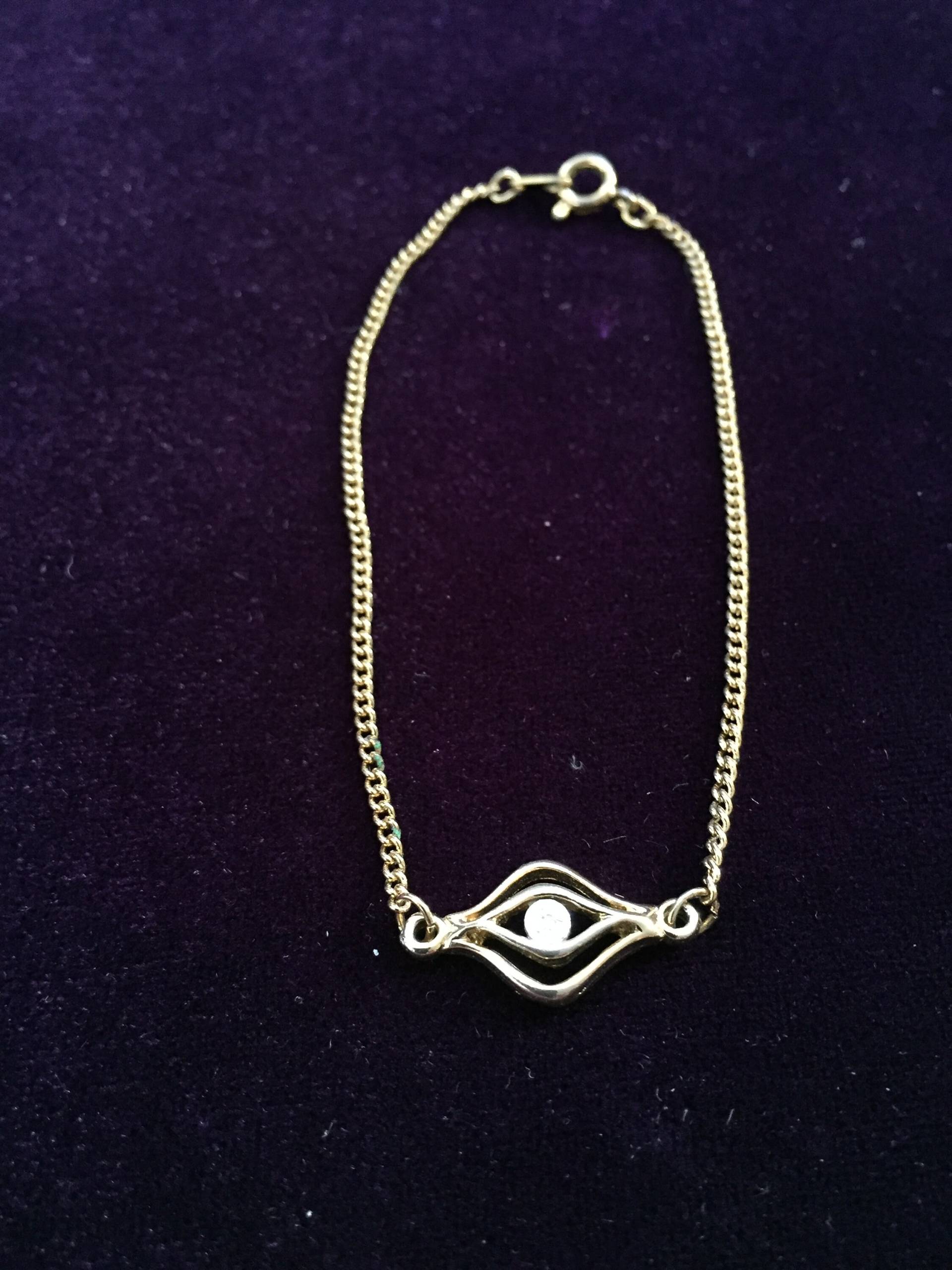 Vintage Gold-Armband, Kandare Kette Strass Diamant Anhänger Armband, Retro-Mode-Kette Gold Elektro Vergoldete Armband # 669 Vintage Gold-Armband, Kandare Kette Strass Diamant Anhänger Armband, Retro-Mode-Kette Gold Elektro Vergoldete Armband # 669 von AnnsUnlimitedAcces