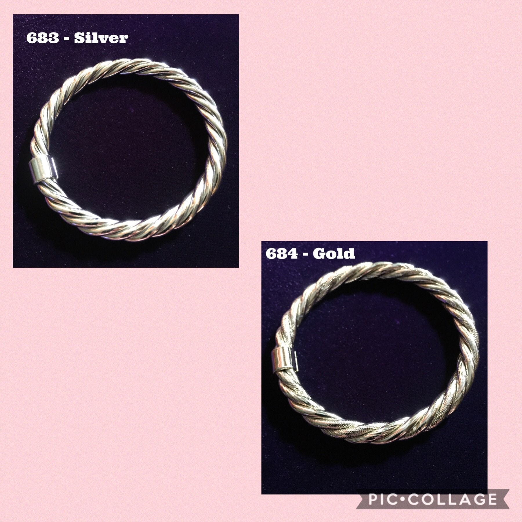 Vintage Retro-Silber-Ton-Gold-Ton Verdreht Armreifen, Seil Twist Draht Umwickelt Armreif, Vintagetwisted Design Armreifen #683-684 Vintage Retro-Silber-Ton-Gold-Ton Verdreht Armreifen, Seil Twist Draht Umwickelt Armreif, Vintagetwisted Design Armreifen #683-684 von AnnsUnlimitedAcces