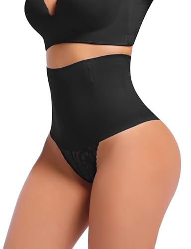 Annsuki Shapewear Damen Bauchweg Unterhose, Miederhose Bauch Weg SpitzenTanga Shape,Miederslips Unterwäsche String Hoher Taille Shaping Weicher und Komfortabler Body Shaper für Frauen BM von Annsuki