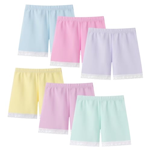 Anntry 2-12 Jahre altes Mädchen einfarbige Bikeshorts Sicherheitskleid Boyshort Höschen für Kleinkinder 6er Pack Unterwäsche von Anntry