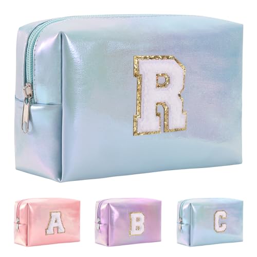 Anntry A-Z personalisierter Anfangsbuchstaben-Make-up-Taschen-Organizer,wasserdichte Kosmetiktasche aus PU-Leder, tragbare Reise-Kulturtasche, Mädchen, Frauen,Freundin, Mutter von Anntry