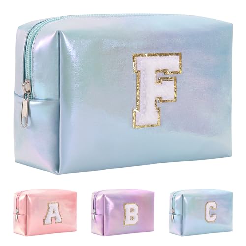 Anntry A-Z personalisierter Anfangsbuchstaben-Make-up-Taschen-Organizer,wasserdichte Kosmetiktasche aus PU-Leder, tragbare Reise-Kulturtasche, Mädchen, Frauen,Freundin, Mutter von Anntry