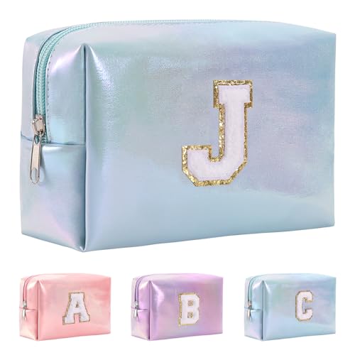 Anntry A-Z personalisierter Anfangsbuchstaben-Make-up-Taschen-Organizer,wasserdichte Kosmetiktasche aus PU-Leder, tragbare Reise-Kulturtasche, Mädchen, Frauen,Freundin, Mutter von Anntry