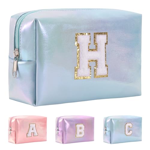 Anntry A-Z personalisierter Anfangsbuchstaben-Make-up-Taschen-Organizer,wasserdichte Kosmetiktasche aus PU-Leder, tragbare Reise-Kulturtasche, Mädchen, Frauen,Freundin, Mutter von Anntry