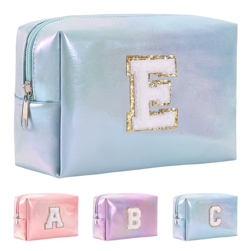 Anntry A-Z personalisierter Anfangsbuchstaben-Make-up-Taschen-Organizer,wasserdichte Kosmetiktasche aus PU-Leder, tragbare Reise-Kulturtasche, Mädchen, Frauen,Freundin, Mutter von Anntry