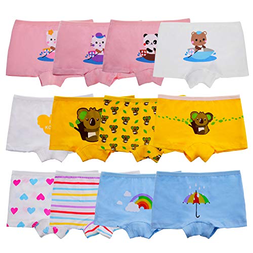 Anntry Kinder-Unterwäschen Baumwollene Boyshort Höschen für Kleine Mädchen Unterhosen (Packung mit 12 Stücken) von Anntry