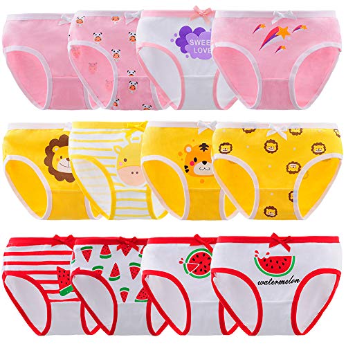Anntry Bequeme Baumwollene Kinder-Unterhosen Unterwäsche für Kleine Mädschen Höschen 2-12 Jahre. (Eine Packung von 12 Stücke) (Farbe-9, 2-4 Jahre) von Anntry