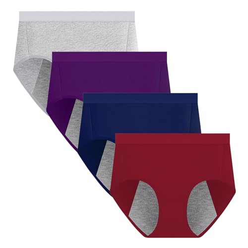 Anntry DamenUnterwäsche,Menstruationsperiode Unterwäsche für Frauen Mädchen Baumwollhöschen Hohe Taille Einfache Reinigung Postpartale Slips (M, Stil 1) von Anntry