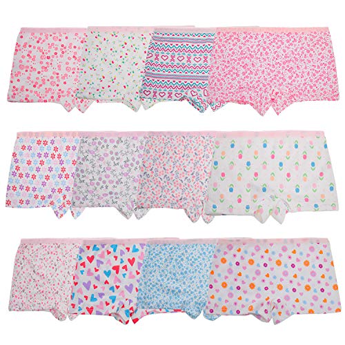 Anntry Kinder-Unterwäschen Baumwollene Boyshort Höschen für Kleine Mädchen Unterhosen (Packung mit 12 Stücken) (2-4 Jahre, Stil-1) von Anntry