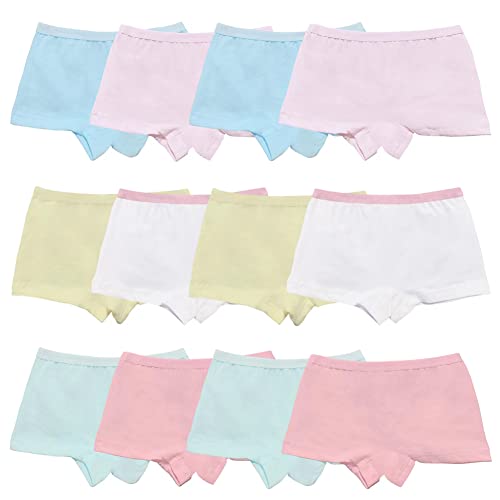 Anntry Kinder-Unterwäschen Baumwollene Boyshort Höschen für Kleine Mädchen Unterhosen (Packung mit 12 Stücken) von Anntry