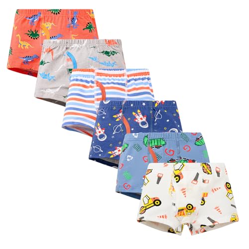 Anntry Kinder Weiche Baumwollene Unterwäschen Kleinkind 6 Pack Kleine Jungen Sortiert Boxer Shorts Slips 2-12 Jahre von Anntry