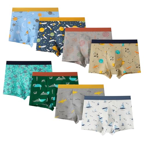 Anntry Kinder Weiche Baumwollene Unterwäschen Kleinkind 8 Pack Kleine Jungen Sortiert Boxer Shorts Slips 2-12 Jahre von Anntry