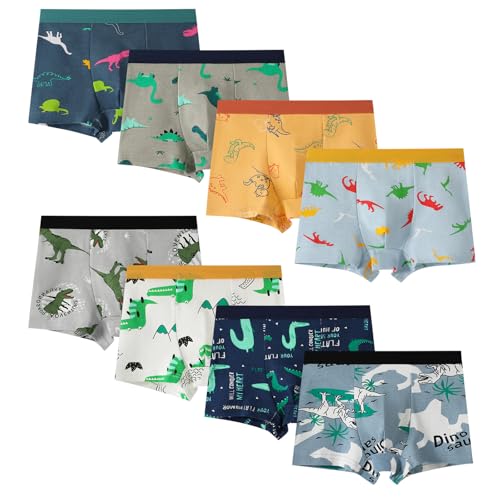 Anntry Kinder Weiche Baumwollene Unterwäschen Kleinkind 8 Pack Kleine Jungen Sortiert Boxer Shorts Slips 2-12 Jahre von Anntry