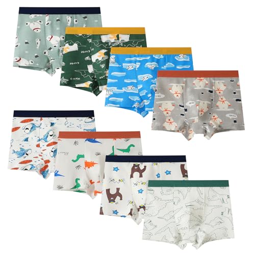 Anntry Kinder Weiche Baumwollene Unterwäschen Kleinkind 8 Pack Kleine Jungen Sortiert Boxer Shorts Slips 2-12 Jahre von Anntry