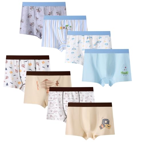 Anntry Kinder Weiche Baumwollene Unterwäschen Kleinkind 8 Pack Kleine Jungen Sortiert Boxer Shorts Slips 2-12 Jahre von Anntry