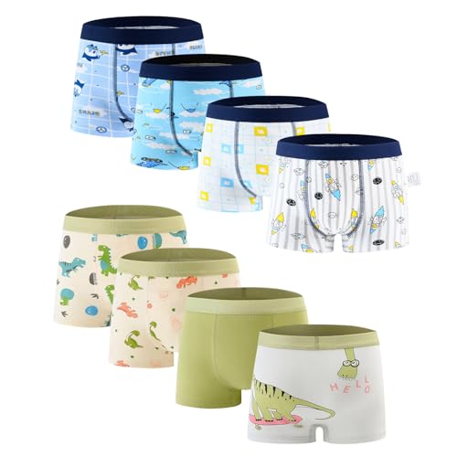 Anntry Kinder Weiche Baumwollene Unterwäschen Kleinkind 8 Pack Kleine Jungen Sortiert Boxer Shorts Slips 2-12 Jahre von Anntry