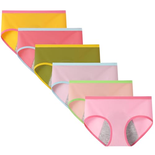 Anntry Teen Mädchen Baumwolle Menstruationshöschen Multipack Damen Auslaufsichere Schutzunterwäsche Slips von Anntry