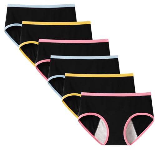 Anntry Teen Mädchen Baumwolle Menstruationshöschen Multipack Damen Auslaufsichere Schutzunterwäsche Slips von Anntry