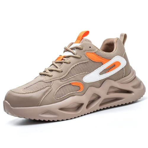 Annvia Sicherheitsschuhe Herren Leicht Sneaker Arbeitsschuhe Damen Sportliche Stahlkappenschuhe Atmungsaktiv rutschfeste Schutzschuhe mit Stahlkappen Gelb größe 40 von Annvia