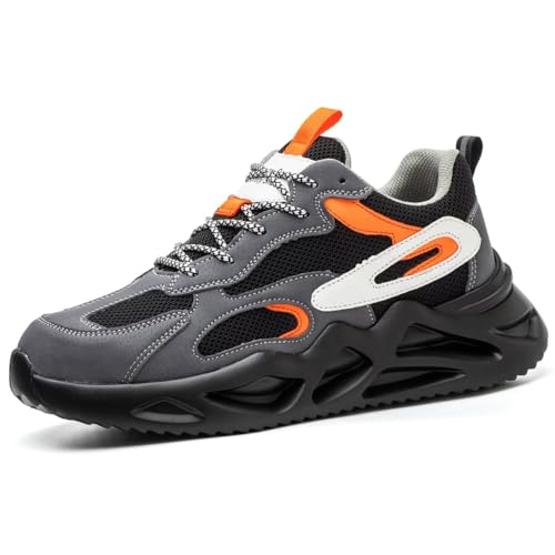 Annvia Sicherheitsschuhe Herren Leicht Sneaker Arbeitsschuhe Damen Sportliche Stahlkappenschuhe Atmungsaktiv rutschfeste Schutzschuhe mit Stahlkappen Schwarz größe 41 von Annvia