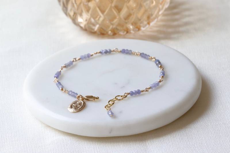 Jungfrau Maria Armband/Tansanit Edelstein 14 K Gold Filled Alltag Zierliches Geschenk Für Sich Selbst Oder Die Menschen Du Liebst Jungfrau Maria Armband/Tansanit Edelstein 14 K Gold Filled Alltag Zierliches Geschenk Für Sich Selbst Oder Die Menschen Du Liebst von AnnyAbby