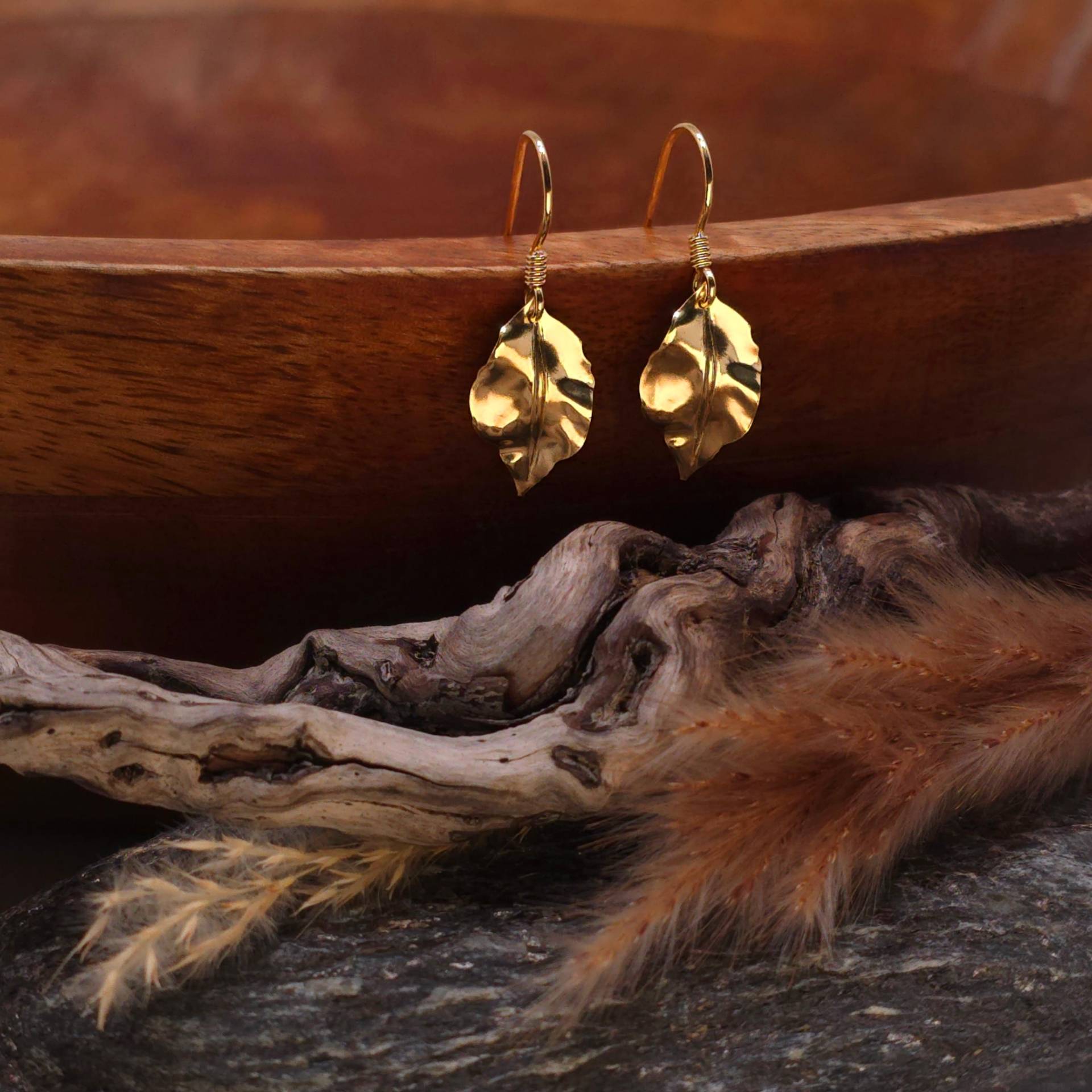Ohrringe Blätter 18K Gold Hängeohrringe von AnnyOnes