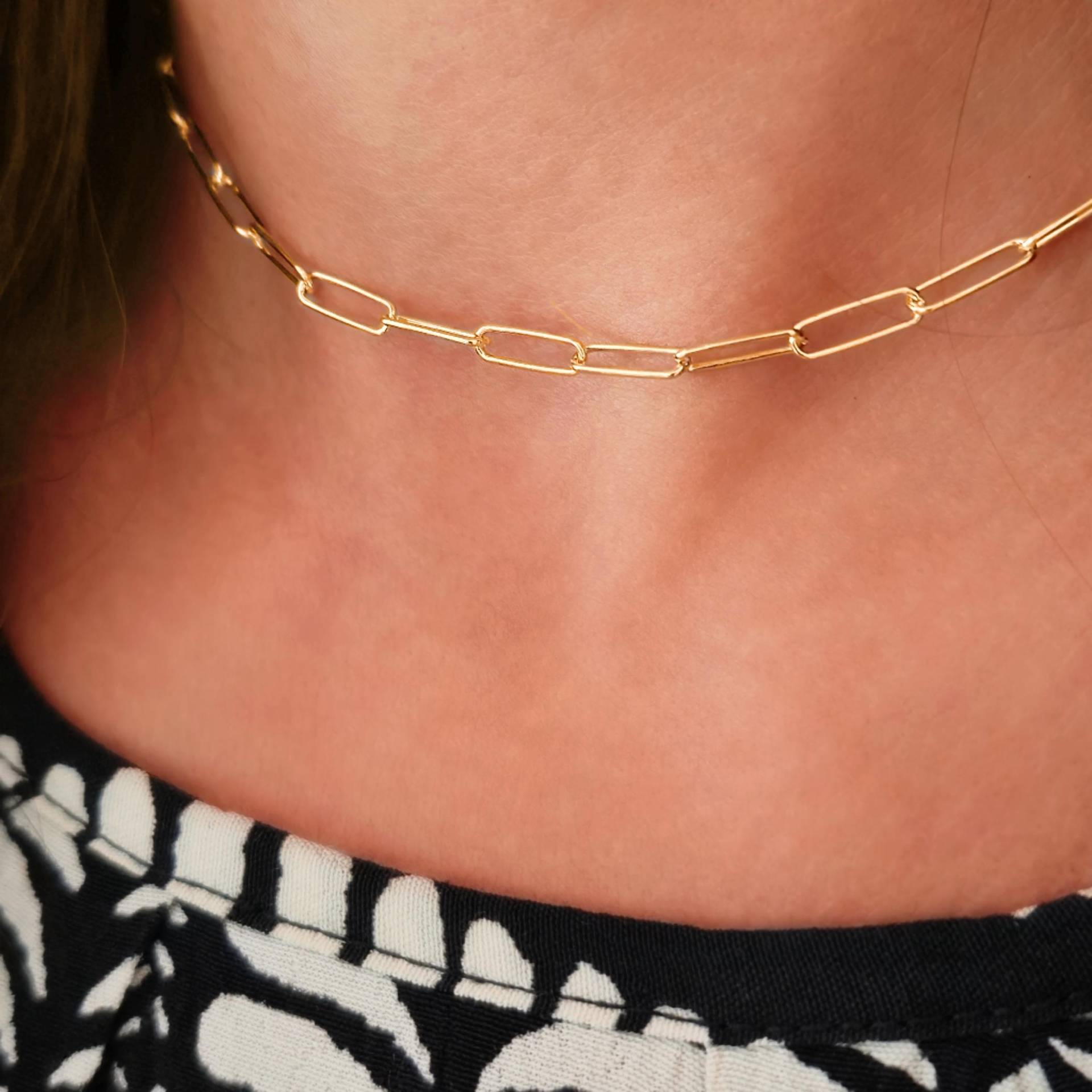 Paperclip Halskette 18K Gold Große Kettenglieder Paperclip Halskette 18K Gold Große Kettenglieder von AnnyOnes