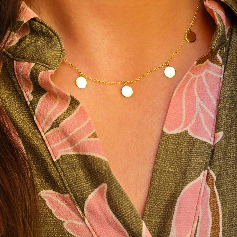 Plättchen Halskette 14K Gold Runde Kleine Anhänger von AnnyOnes