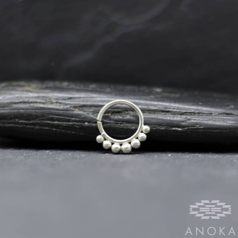 Iris Septum Piercing Silber Handgefertigt 18G -1 Mm, 16G - 1, 2Mm, 14G - 1, 6Mm von AnokaAccessories