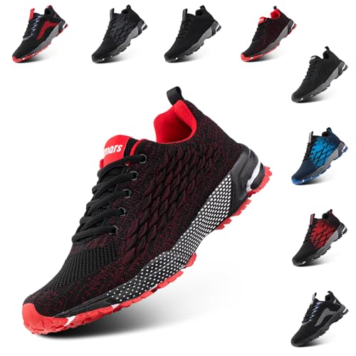 Anokar Laufschuhe Herren Turnschuhe Damen Sportschuhe Joggingschuhe Leicht Walkingschuhe Outdoor Atmungsaktiv Laufschuhe Sport Run Sneaker Rot 41 EU von Anokar