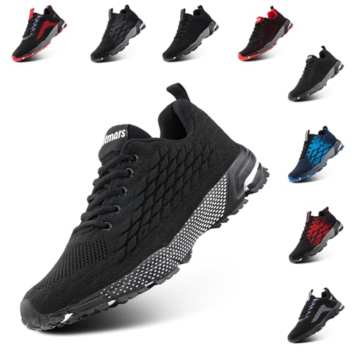 Anokar Laufschuhe Herren Turnschuhe Damen Sportschuhe Joggingschuhe Leicht Walkingschuhe Outdoor Atmungsaktiv Laufschuhe Sport Run Sneaker Schwarz 37 EU von Anokar