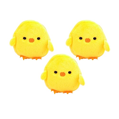 Anopo 3PCS Klein Münzbeutel Tier Niedlich Kawaii Geldbörsen für Teenager-Mädchen Mini Plüsch Geldbörsen Kosmetiktasche für Damen mit Reißverschluss Küken von Anopo