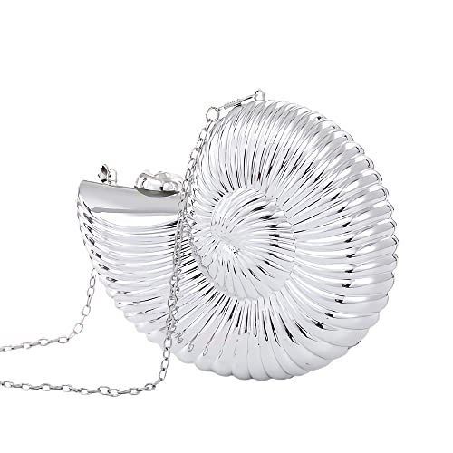 Anopo Damen Acryl Muschel Clutch Geldbörsen Elegante Abendtaschen mit Kettenriemen für Crossbody Umhängetasche für Hochzeiten Party Proms Silber Anopo Damen Acryl Muschel Clutch Geldbörsen Elegante Abendtaschen mit Kettenriemen für Crossbody Umhängetasche für Hochzeiten Party Proms Silber von Anopo