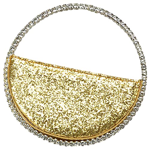 Anopo Damen Clutch Glitzer Abendtasche Elegant Rund Handtasche Gold Brauttasche von Anopo